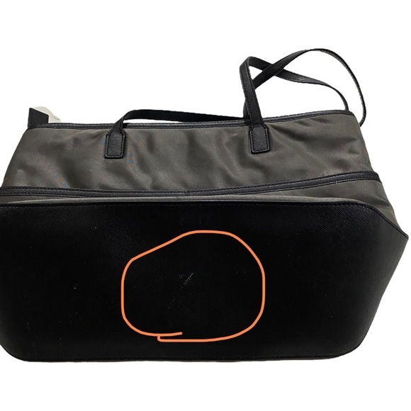 Michael Kors Gray Nylon Kempton Tote Bag Purse Zip Close 10”x15” Silver Charm - Picture 12 of 14